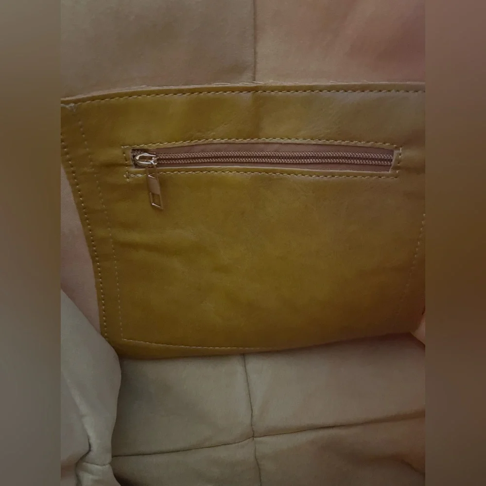 Roomy Mustard Hobo Tote Bag - Picture 5 of 7